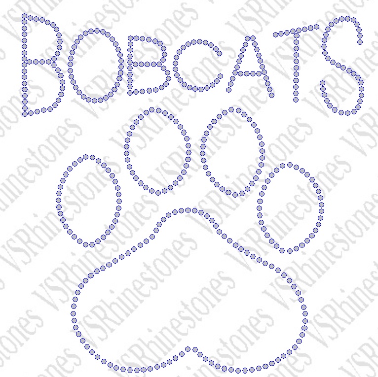 Bobcats Paw Large Rhinestone Transfer